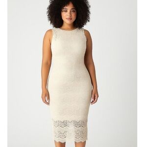 Free People ivory Sleeveless Crochet Dress - Size Large